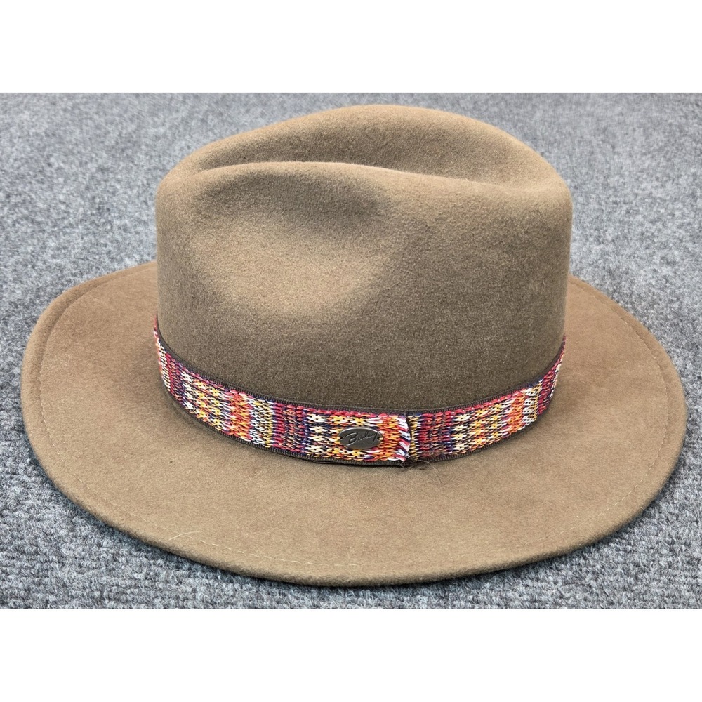 Bailey of Hollywood Fedora Hat Mens Medium 57cm Dusty Brown Wool
